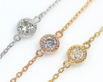 K18PG ダイヤモンド ブレスレット 0.30CT