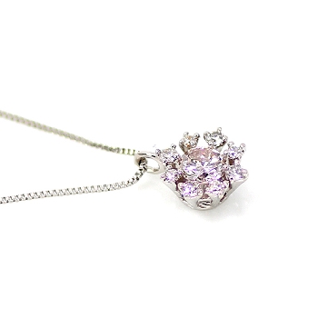 エテ天然　ピンクダイヤモンドネックレス　0.122ct  プラチナネックレス