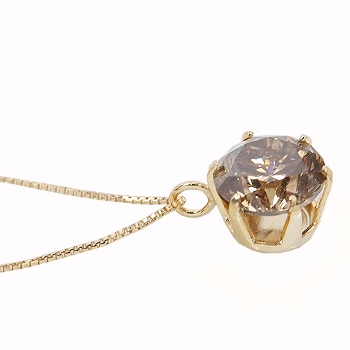 アクセサリーK18 1.09ct ブラウンダイヤモンド　ネックレス