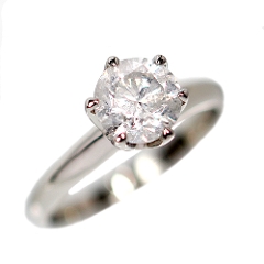 1.3ct プラチナ ダイヤモンド 6爪 リング　(Hカラー・I1クラス・GOODカット)　鑑定書 エンゲージリング 婚約指輪 ダイヤ 指輪 天然ダイヤ