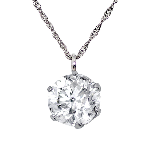 自然の輝き材質K181カラット　天然ダイヤモンド　1.038ct  Ｋ18 ネックレス　鑑定書付